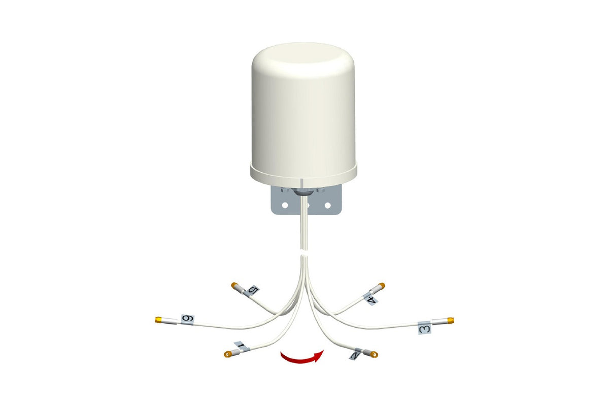 Fortinet FANT-06ABGN-0606-O-N antenna (Fortinet data sheet photo shared by the N-Type and RP-SMA versions)