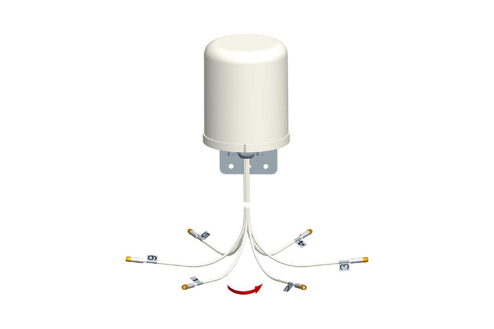 Fortinet FANT-06ABGN-0606-O-R antenna (Fortinet data sheet photo shared by the N-Type and RP-SMA versions)